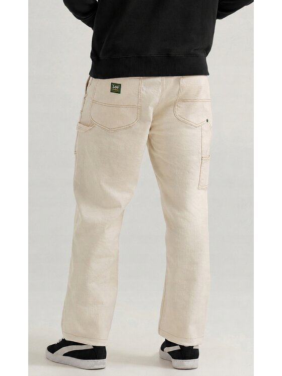 Lee Lee Spodnie materiałowe Loose Straight Carpenter Pant Beżowy Loose Fit