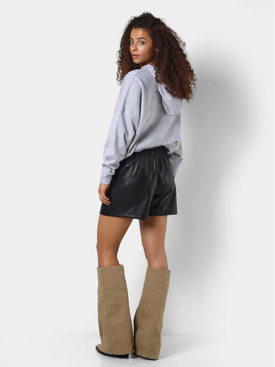 Noisy May Noisy May Pantaloni scurți din imitație de piele Andy 27029281 Negru Regular Fit