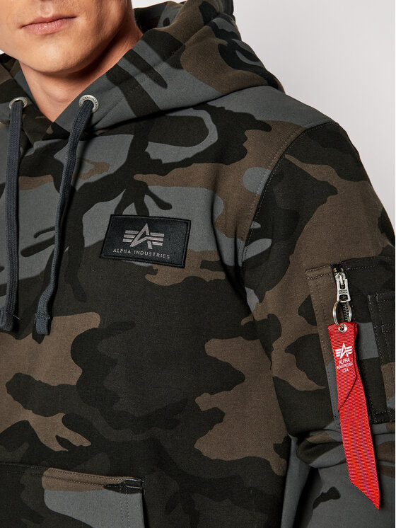 Alpha Industries Alpha Industries Mikina Print Camo 178318C Sivá Regular Fit