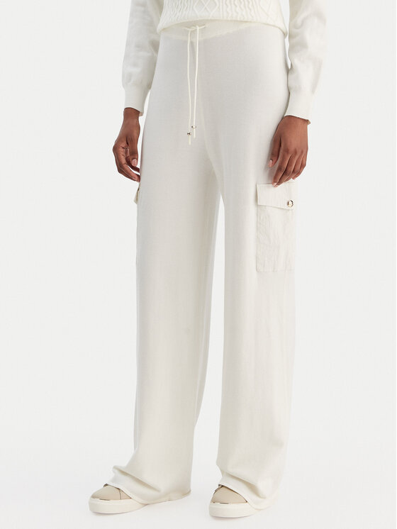 Liu Jo Liu Jo Kalhoty z materiálu TF5041 MS75L Écru Regular Fit