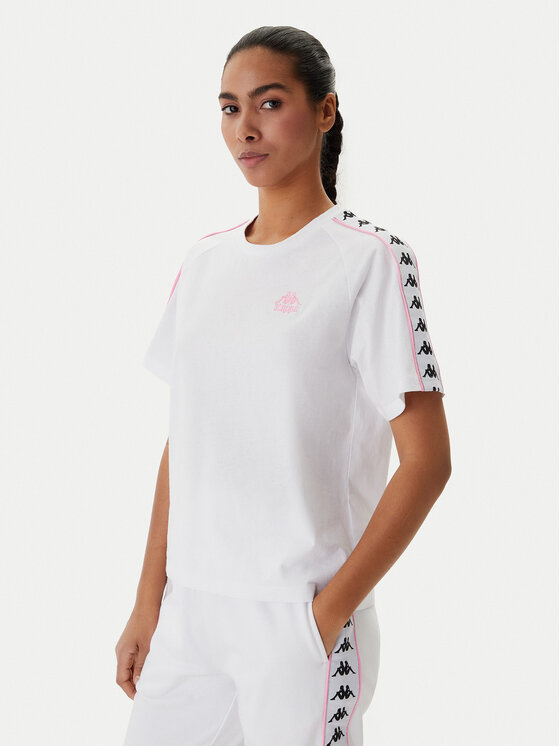 Kappa Kappa Marškinėliai Banda Adi 371U6WW Balta Regular Fit