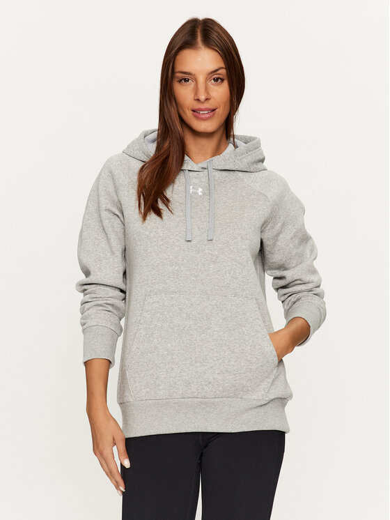 Under Armour Džemperis ar kapuci Ua Rival Fleece Hoodie 1379500 Pelēks Loose Fit