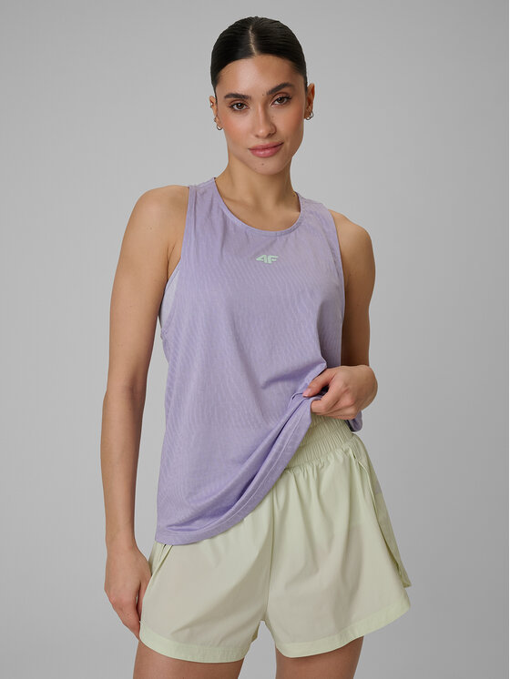 4F 4F Koszulka techniczna SOLAR PUNK Fioletowy Loose Fit