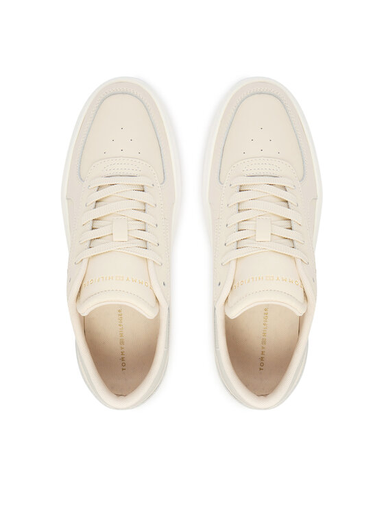 Tommy Hilfiger Tommy Hilfiger Sportcipők Shiny Leather Platform Sneaker FW0FW09364 Ekru