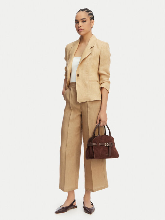 Marella Marella Pintsak Cardato 2613041092 Beež Regular Fit