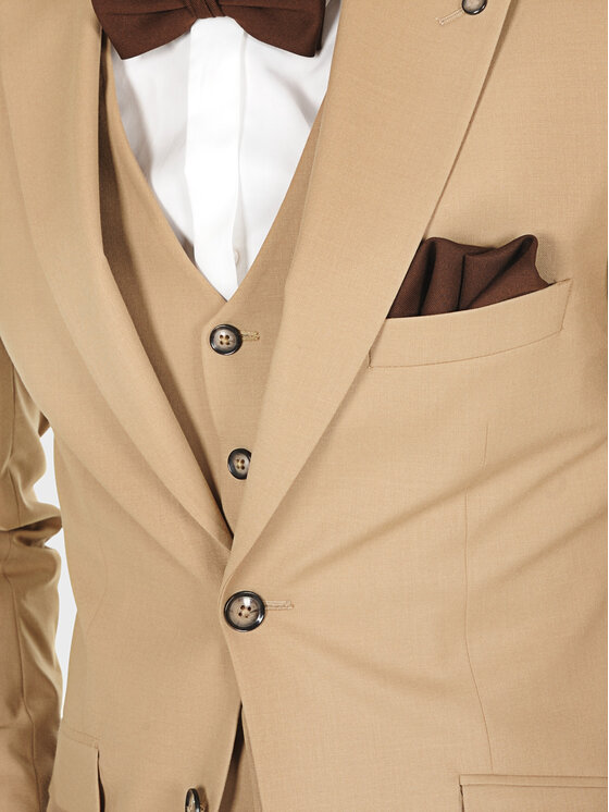 Evenemen Evenemen Garnitur BEJ Beżowy Slim Fit