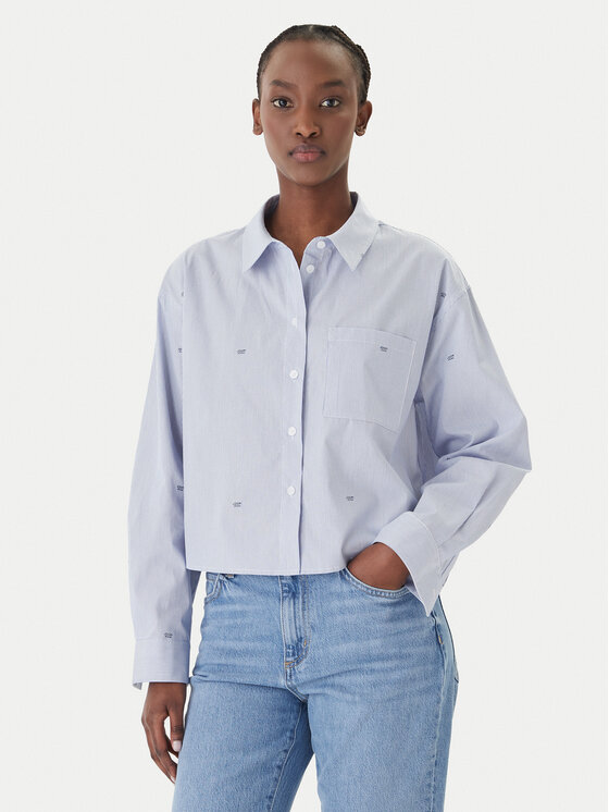 JOOP! Jeans Cămașă Basima 10019224 30101901 Albastru Oversize