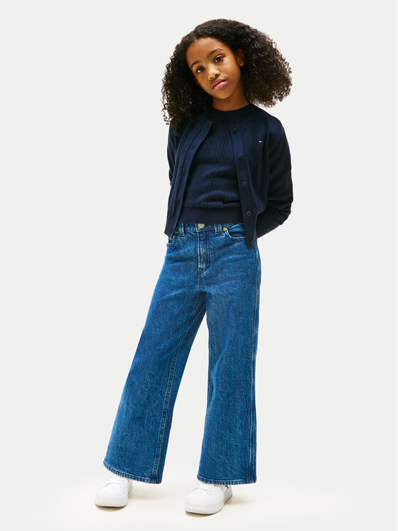 Tommy Hilfiger Tommy Hilfiger Кардиган Pointelle KG0KG08677 Тъмносин Regular Fit