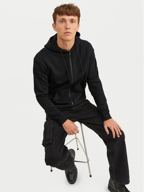 Jack & Jones Jack & Jones Mikina Bradley 12249342 Černá Relaxed Fit