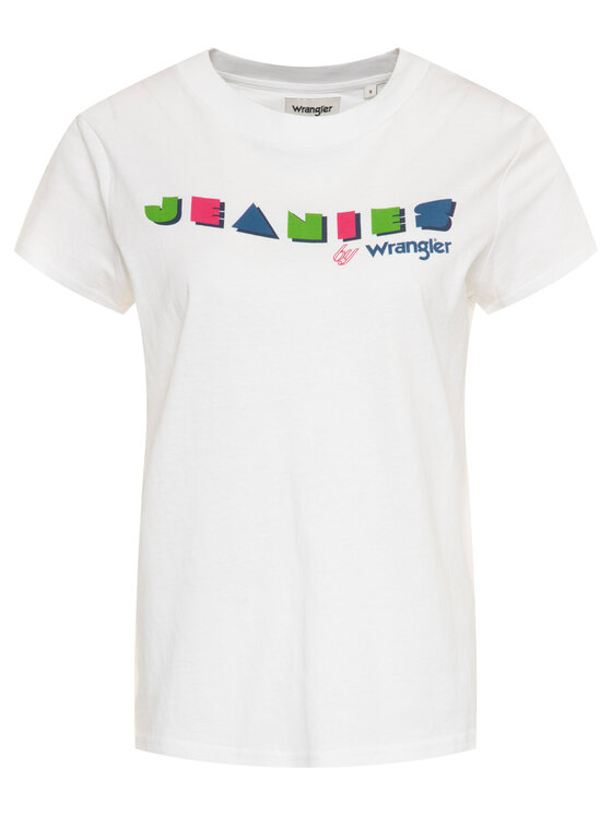 Wrangler Wrangler T-Shirt High Rib W7N9EVX12 112131988 Biały Regular Fit