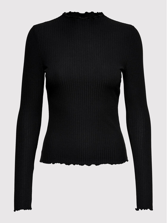 ONLY ONLY Bluzka Emma 15180040 Czarny Slim Fit