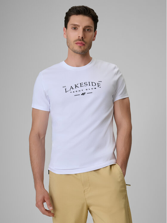 4F 4F T-Shirt LAKESIDE ESCAPE Biały Regular Fit