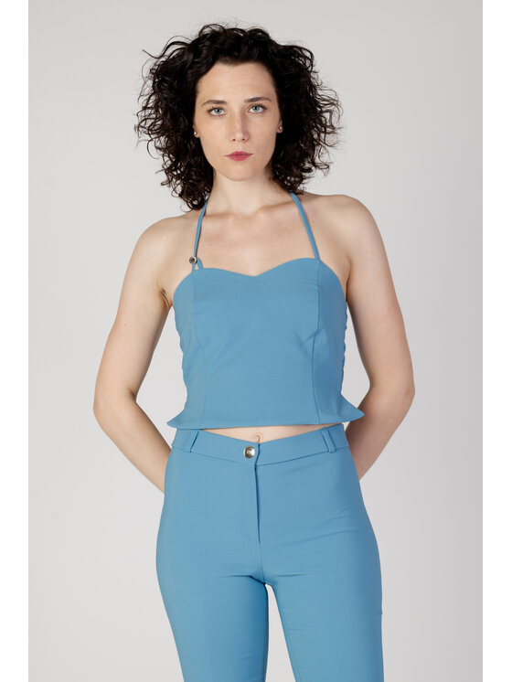 Rinascimento Rinascimento T-shirt SFIANCATA Turchese To Fit