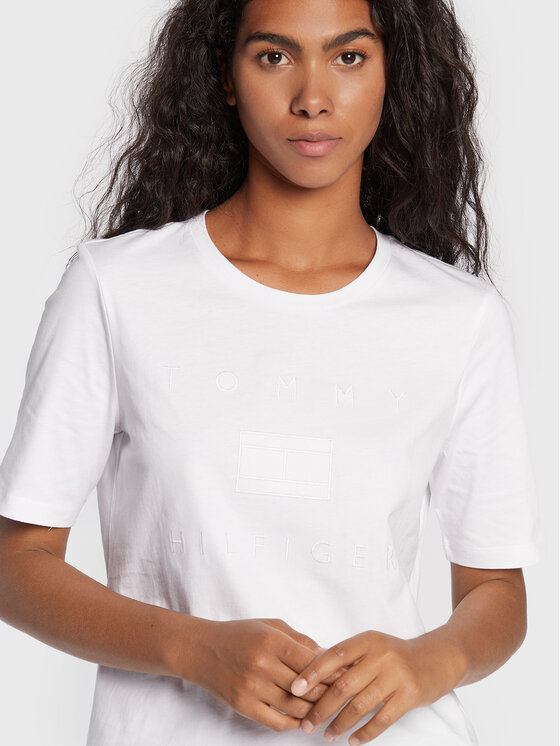 Tommy Hilfiger Tommy Hilfiger T-shirt Metallic WW0WW33522 Bianco Regular Fit