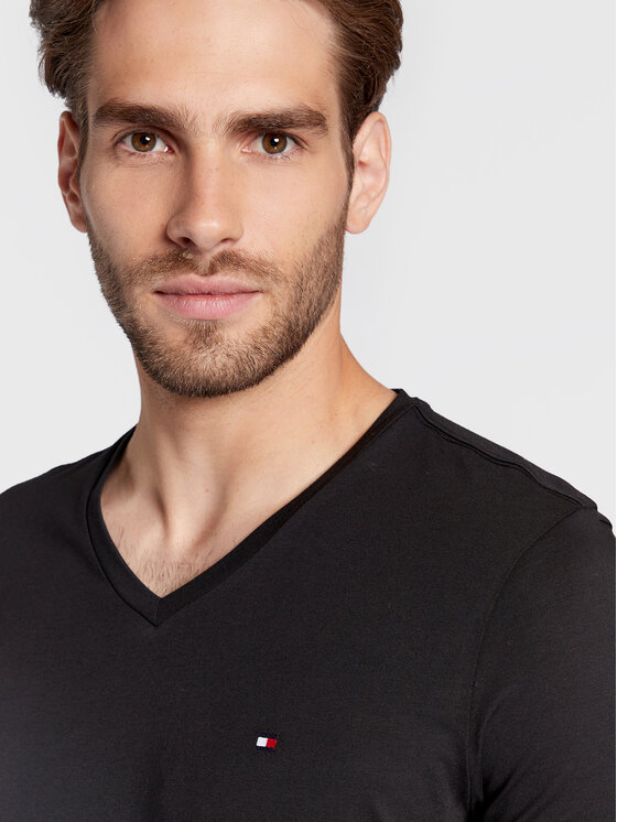 Tommy Hilfiger Tommy Hilfiger Marškinėliai Core Stretch MW0MW27540 Juoda Slim Fit