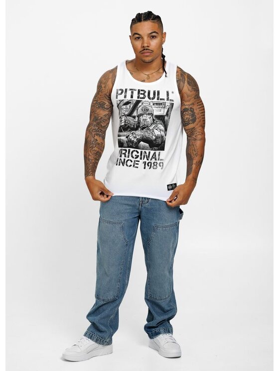 PITBULL PITBULL Tank top Tank Biały Regular Fit