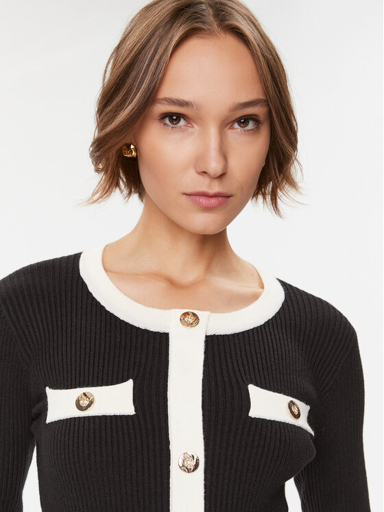 Gaudi Gaudi Плетена рокля 321FD13009 Черен Regular Fit