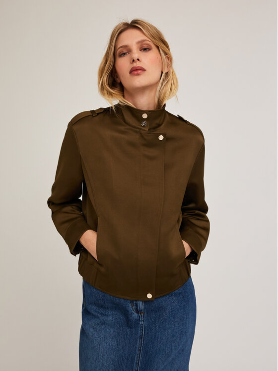 Motivi Motivi Cappotto R231W000126N035 Verde Regular Fit
