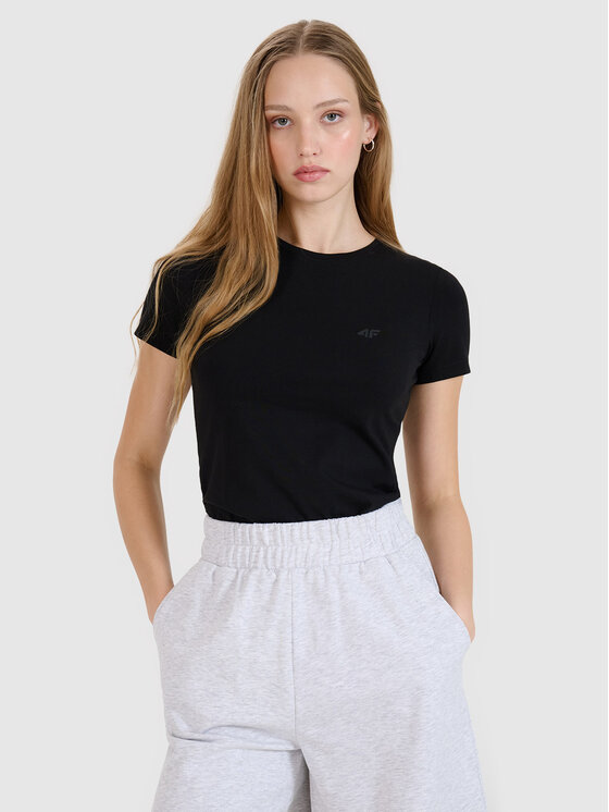 4F 4F T-Shirt NOS Czarny Slim Fit