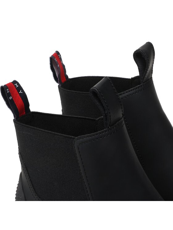 Tommy Jeans Tommy Jeans Kotníková obuv s elastickým prvkem Tjw Rubber Rain Boot EN0EN02234 Černá