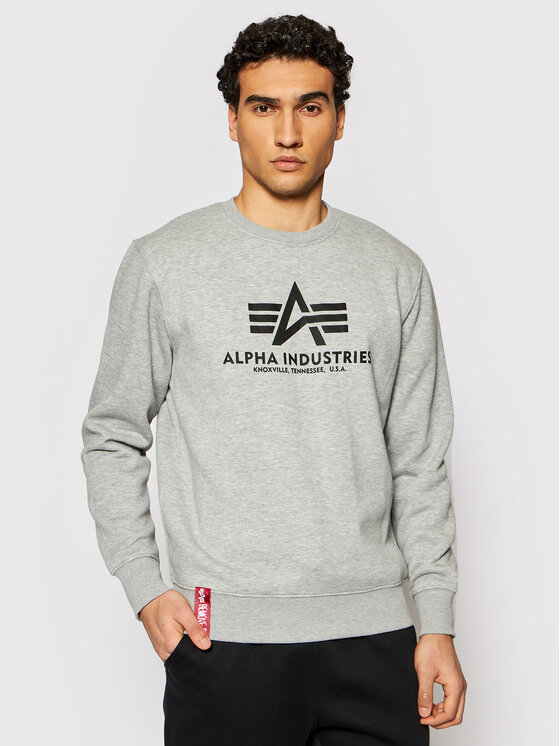 Alpha Industries Sweater Grau 178302 Basic Sweatshirt Regular Fit