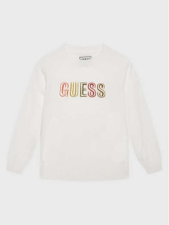 Guess Guess Πουλόβερ K3GR00 Z36I0 Λευκό Regular Fit