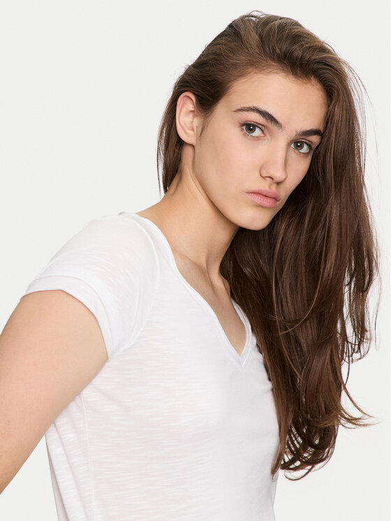Sisley Sisley T-shirt 3TNHL4007 Bijela Regular Fit
