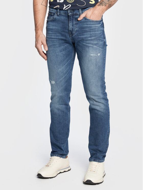 Boss Jeans hlače Delaware 50480255 Modra Slim Fit
