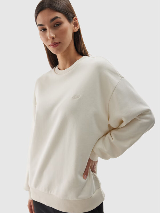 4F 4F Bluza 4FWAW24TSWSU1313 Biały Regular Fit