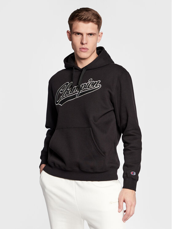 Champion Bluză Heavy Fleece Vintage Logo 217886 Negru Relaxed Fit