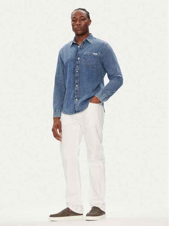 Calvin Klein Jeans Calvin Klein Jeans cămașă de blugi LV040EM774 Albastru Regular Fit
