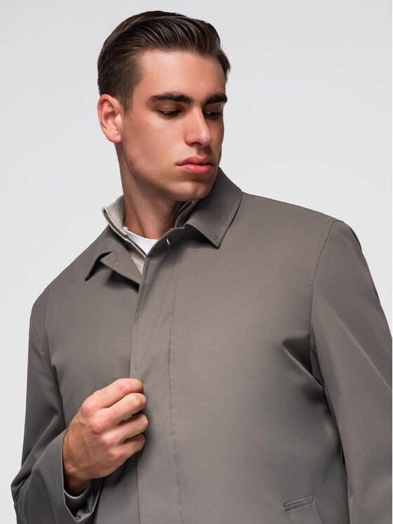 Ombre Ombre Płaszcz zimowy OM-COLC-0144 Brązowy Regular Fit