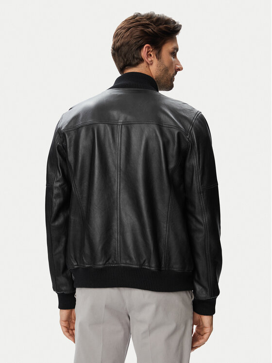 JOOP! JOOP! Bőrkabát Clouson 80100851 Fekete Regular Fit
