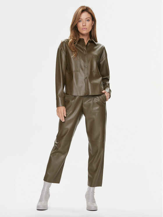 MAX&Co. MAX&Co. Штани зі штучної шкіри Creativo 77840723 Коричневий Relaxed Fit