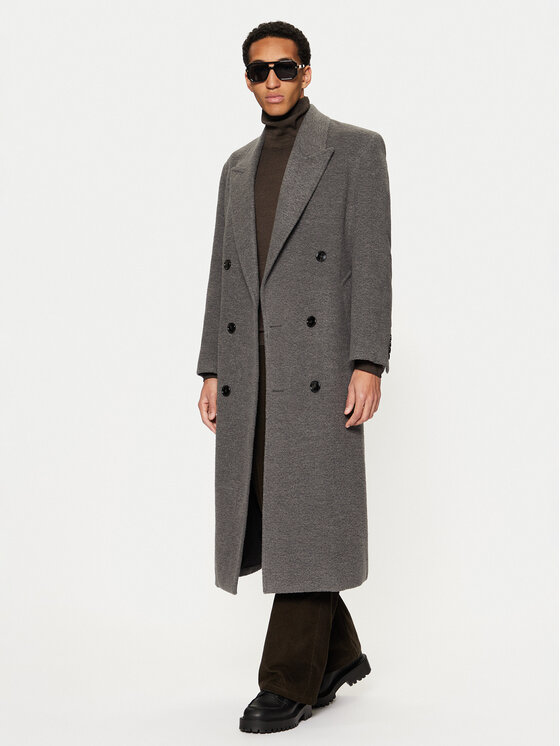 AMI PARIS AMI PARIS Prehodni plašč HCO317.WV0025 Siva Regular Fit