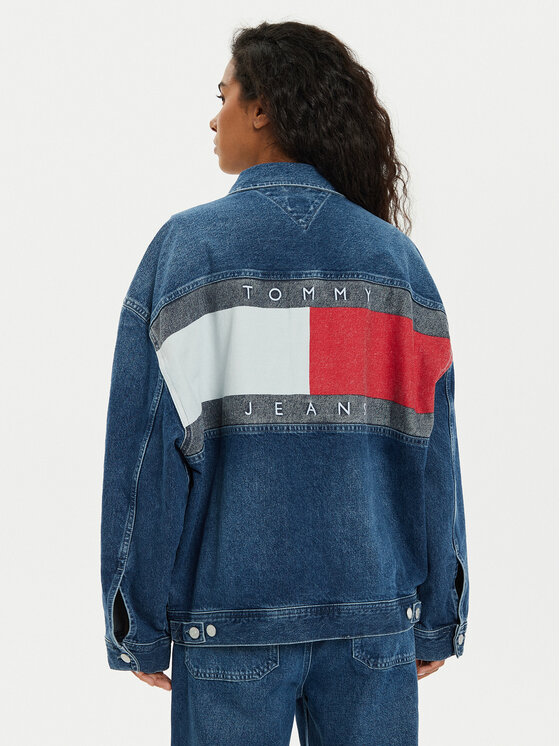 Tommy Jeans Tommy Jeans Τζιν μπουφάν Daisy DW0DW19745 Σκούρο μπλε Oversize