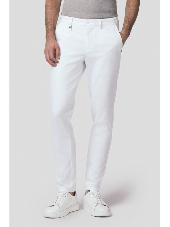 Lancerto Lancerto Chinosy Mikkeli SP082125000008 Biały Slim Fit