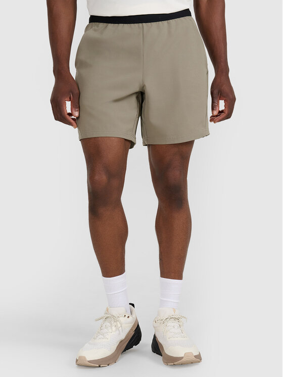 4F 4F Szorty sportowe TRAINING Khaki Regular Fit