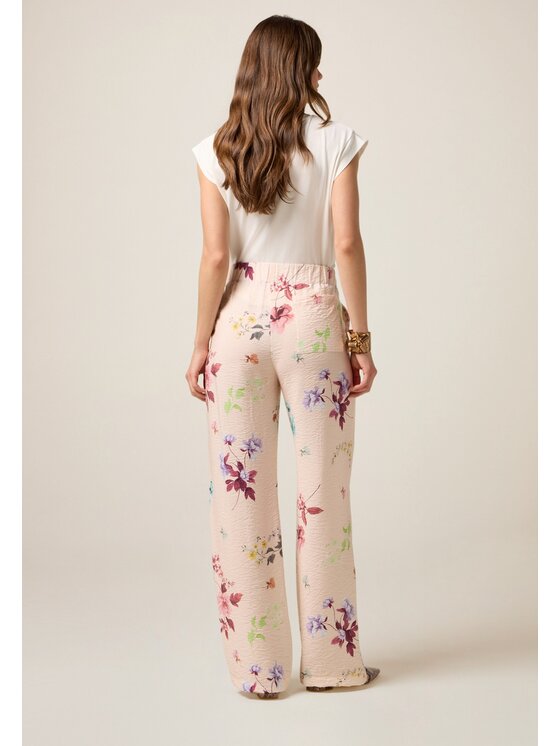 Oltre Oltre Pantaloni di tessuto P010J002466N0R2 Rosa Baggy Fit