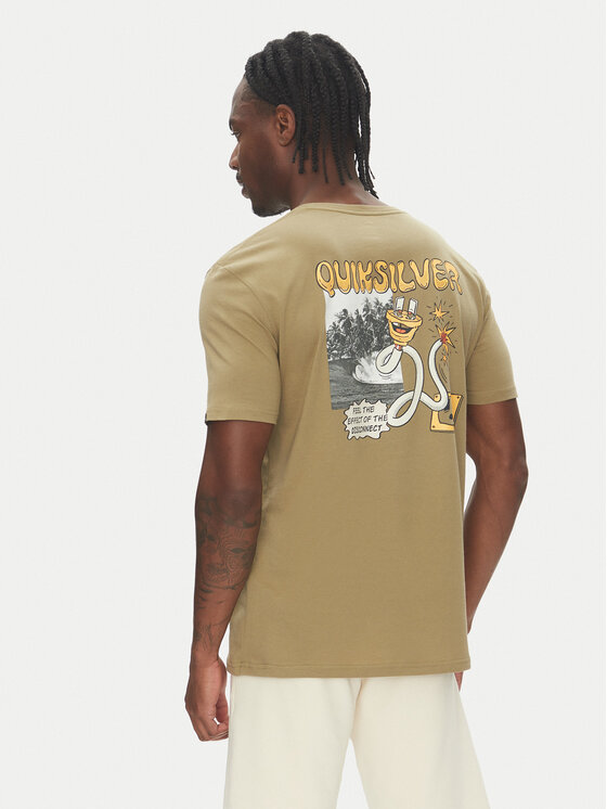 Quiksilver Quiksilver Tricou Ev Disconnect Effects EQYZT08049 Kaki Regular Fit