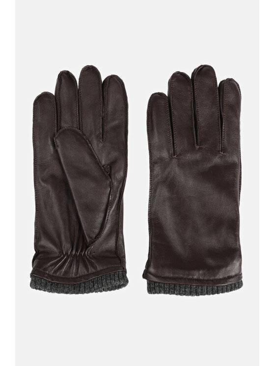 Lancerto Lancerto Rękawiczki Męskie Skórzane Brązowy