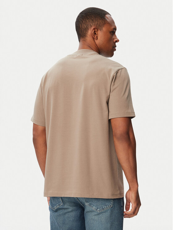 BOSS BOSS T-shirt Tee Collar 50562120 Kaki Relaxed Fit