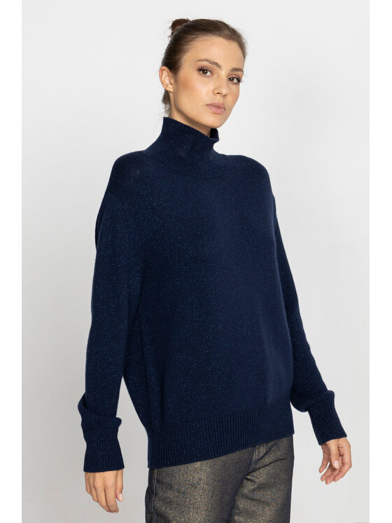 Deni Cler Milano Deni Cler Milano Sweter T-DC-S455-D5-90-58-1 Granatowy Regular Fit