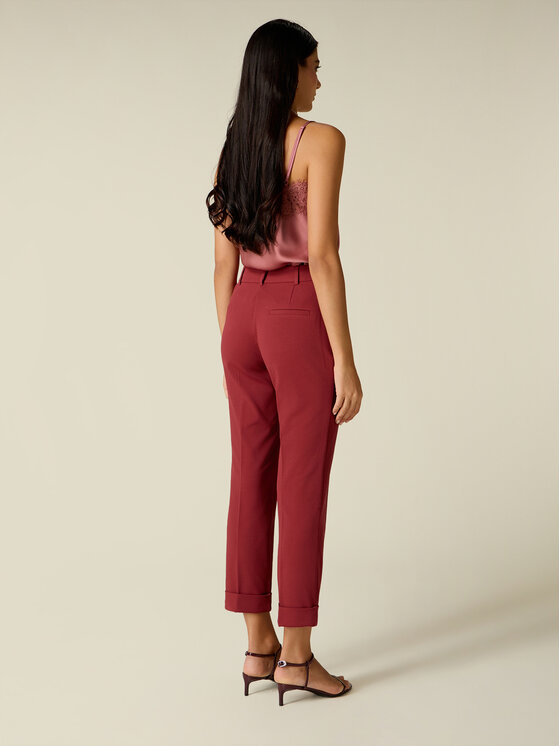 Oltre Oltre Pantaloni di tessuto P079R209294N036 Bordeaux Regular Fit