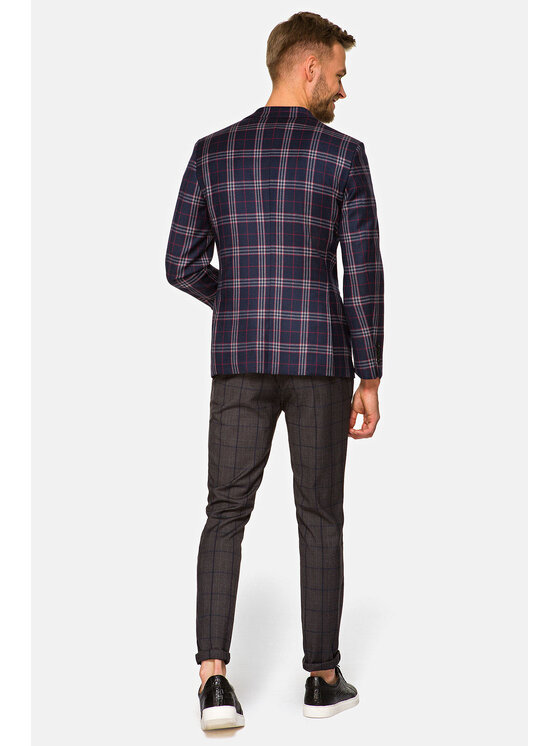 Lancerto Lancerto Marynarka Lanzarote Granatowy Regular Fit