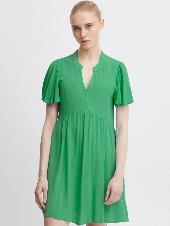 ICHI Rochie de zi 20118574 Verde Regular Fit