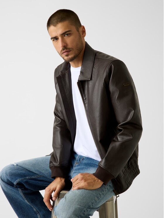 Guess Guess Jacke aus Kunstleder M6RL0A WJ260 Braun Regular Fit