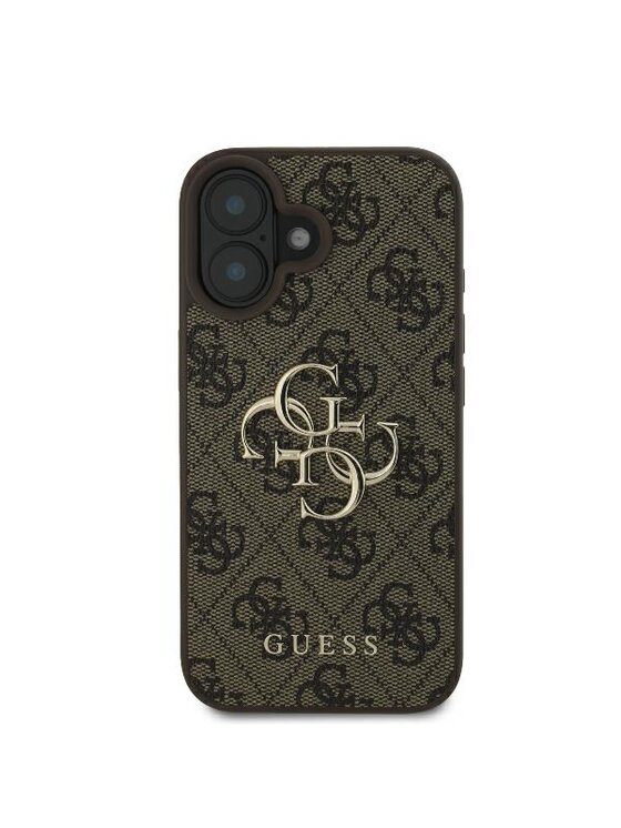 Guess Guess Etui na telefon iPhone 16 Brązowy