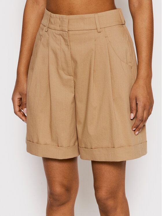 Peserico Kratke hlače iz tkanine P04684 Rjava Relaxed Fit