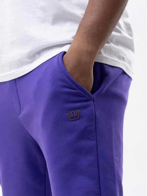 Jigga Wear Jigga Wear Spodnie dresowe Spodnie Dresowe Męskie Fioletowe Jigga Wear Simple Crown M Fioletowy Regular Fit